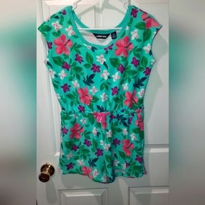 Lands End Girls Floral Print Romper size XL (14-16)